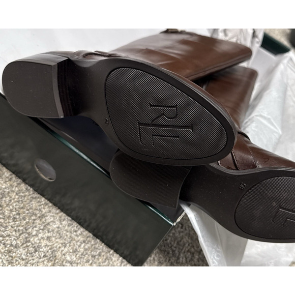 Lauren Ralph Lauren Womens Margarite Dark Brown Riding Boots 5 Width B NWB - Picture 12 of 16